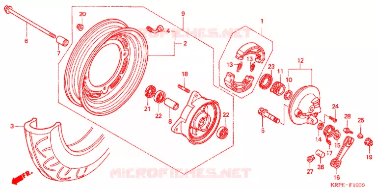 ROUE AVANT Honda SCOOTER 100 LEAD 2004  SCV1003
