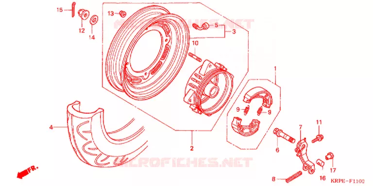 ROUE ARRIERE Honda SCOOTER 100 LEAD 2004  SCV1003