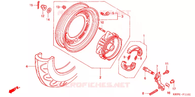 ROUE ARRIERE Honda SCOOTER 100 LEAD 2004  SCV1003