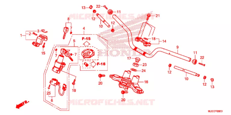 GUIDON - TE DE FOURCHE Honda MOTO 650 CB 2015  CB650FAE