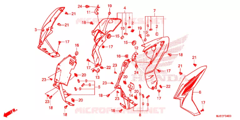 OUIES DE RADIATEUR Honda MOTO 650 CB 2015  CB650FAE