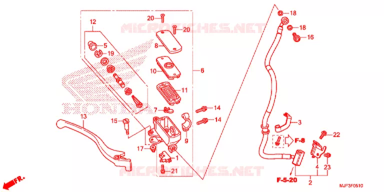 MAITRE CYLINDRE DE FREIN AVANT Honda MOTO 700 CTX 2015  CTX700DF