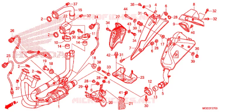 SILENCIEUX D'ECHAPPEMENT Honda MOTO 1200 VFR 2015  VFR1200FDF