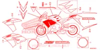 AUTOCOLLANTS (2) pour Honda CBR 1000 RR CABS TRICOLOR de 2015