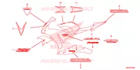 AUTOCOLLANTS (1) pour Honda CBR 1000 RR ABS NOIRE de 2015