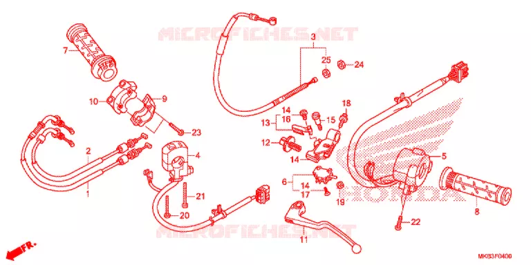 LEVIER DE GUIDON - CABLE - COMMODO Honda MOTO 1000 CBR 2015  CBR1000RRF