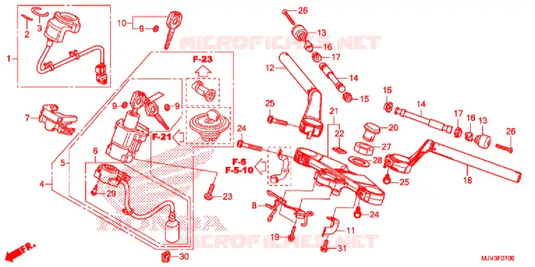 GUIDON - TE DE FOURCHE Honda MOTO 500 CBR 2015  CBR500RAF