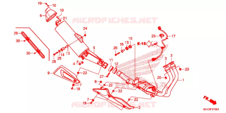 SILENCIEUX D'ECHAPPEMENT Honda MOTO 500 CBR 2015  CBR500RAF