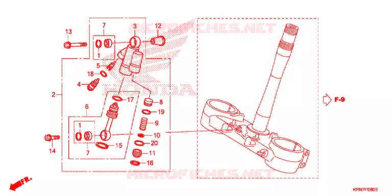 AMORTISSEUR DE DIRECTION Honda MOTO 250 CRF 2018  CRF250RG