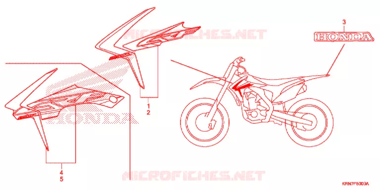 AUTOCOLLANTS Honda MOTO 250 CRF 2017  CRF250RG
