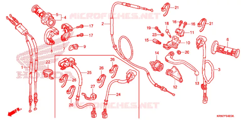 LEVIER DE GUIDON - CABLE - COMMODO Honda MOTO 250 CRF 2017  CRF250RG