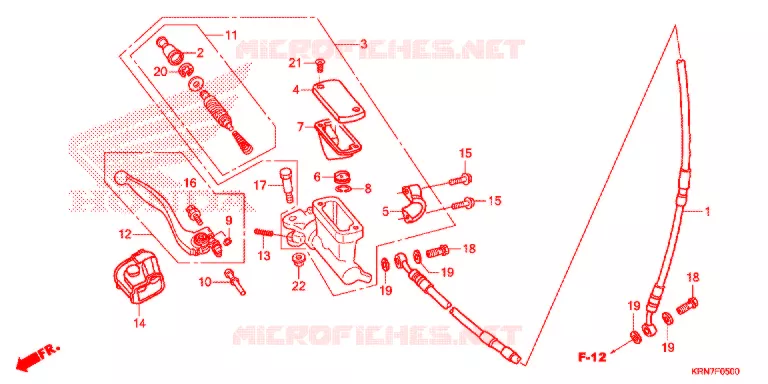 MAITRE CYLINDRE DE FREIN AVANT Honda MOTO 250 CRF 2018  CRF250RG