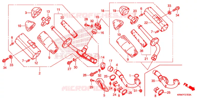 SILENCIEUX D'ECHAPPEMENT Honda MOTO 250 CRF 2016  CRF250RG