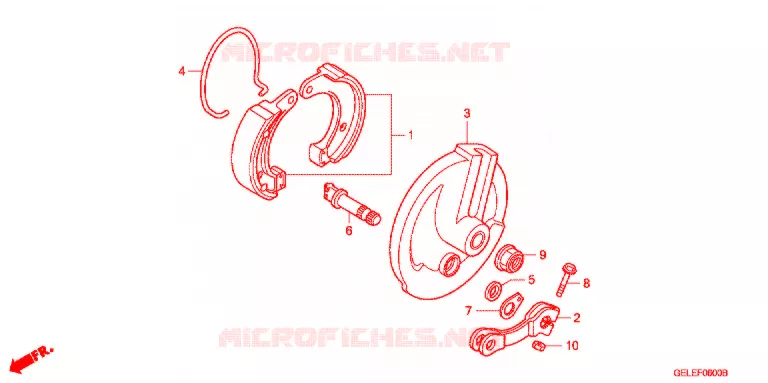 FLASQUE - MACHOIRES DE FREIN AVANT Honda MOTO 50 CRF 2008  CRF50F8