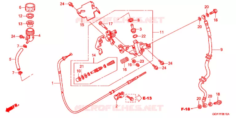 MAITRE-CYLINDRE DE FREIN (CBS) Honda SCOOTER 50 VISION 2015  NSC50T2F