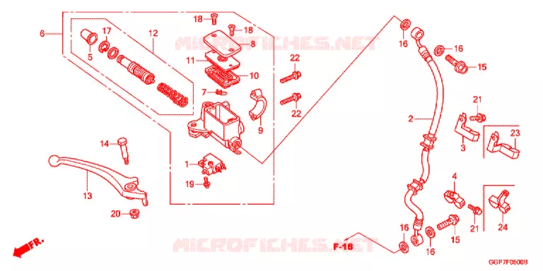 MAITRE CYLINDRE DE FREIN AVANT Honda SCOOTER 50 VISION 2015  NSC50T2F
