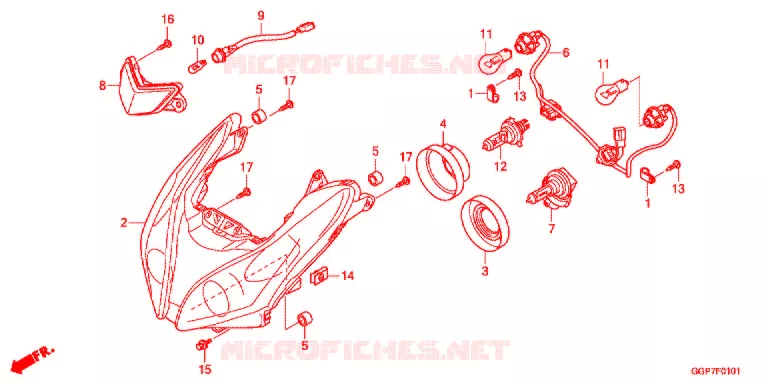 PHARE (NSC502WH/T2) Honda SCOOTER 50 VISION 2015  NSC50T2F