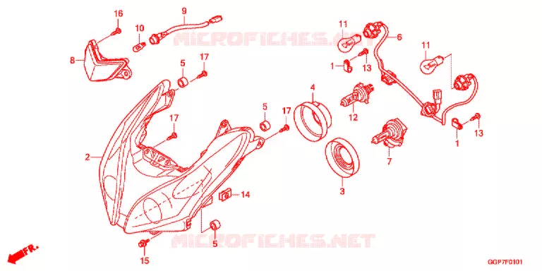 PHARE (NSC502WH/T2) Honda SCOOTER 50 VISION 2015  NSC50T2F