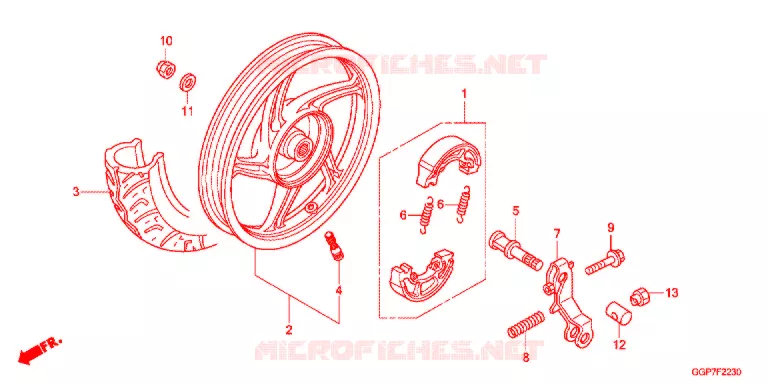 ROUE ARRIERE Honda SCOOTER 50 VISION 2015  NSC50T2F