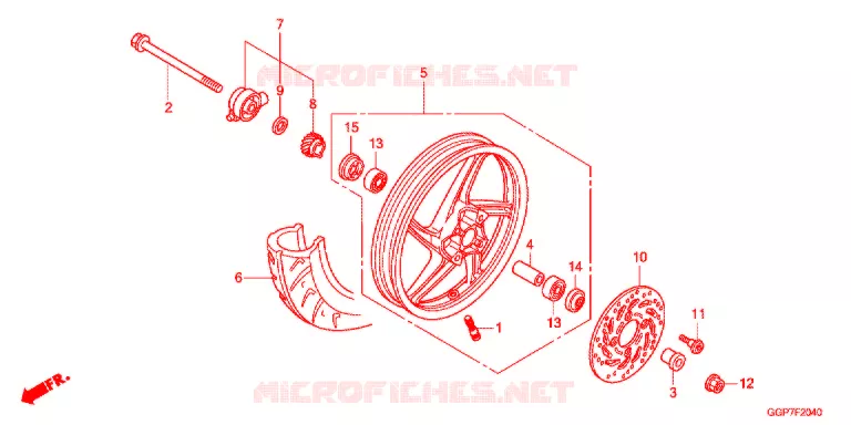 ROUE AVANT Honda SCOOTER 50 VISION 2015  NSC50T2F