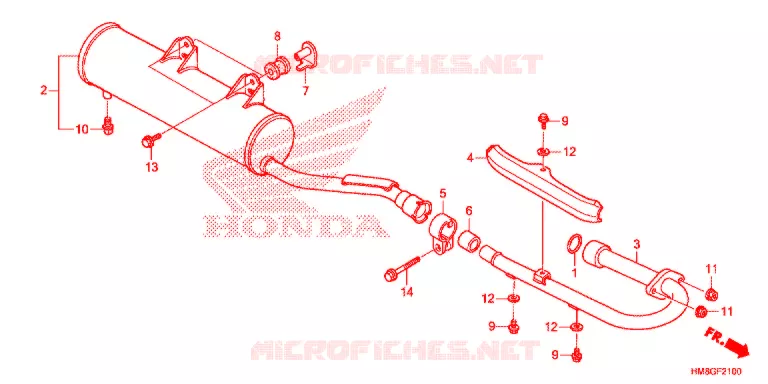 SILENCIEUX D'ECHAPPEMENT Honda ATV 250 FOURTRAX 2014  TRX250TEE