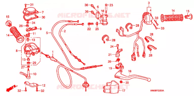 COMMODOS - POIGNEES Honda ATV 250 FOURTRAX 2012  TRX250XC