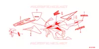 AUTOCOLLANTS (2) pour Honda CBR 600 R ABS RED de 2012
