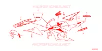 AUTOCOLLANTS (2) pour Honda CBR 600 R ABS RED de 2012