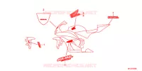 AUTOCOLLANTS (1) pour Honda CBR 600 R ABS NOIRE de 2012