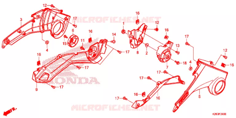 COUVERCLES LATERAUX Honda MOTO 125 MSX 2015  MSX125F