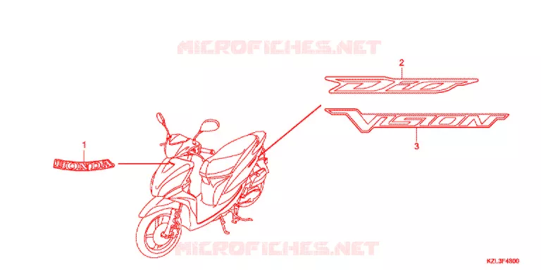 AUTOCOLLANTS Honda SCOOTER 110 VISION 2012  NSC110WHB