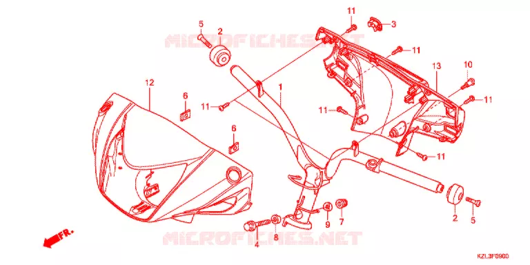 GUIDON - CARENAGE Honda SCOOTER 110 VISION 2011  NSC110WHB