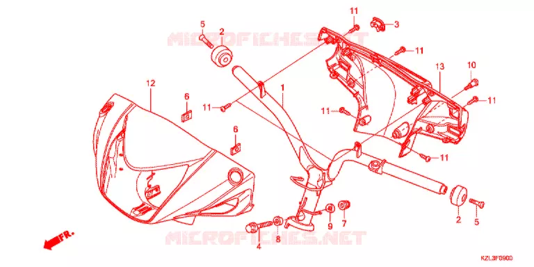 GUIDON - CARENAGE Honda SCOOTER 110 VISION 2013  NSC110WHB