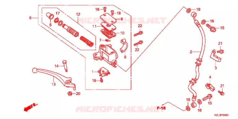 MAITRE CYLINDRE DE FREIN AVANT Honda SCOOTER 110 VISION 2013  NSC110WHB