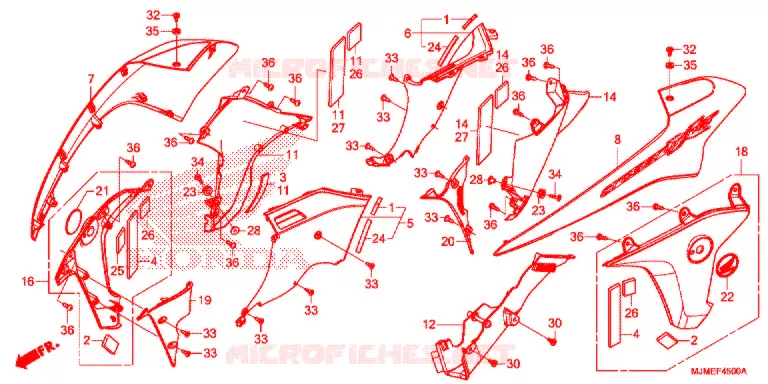 CARENAGES LATERAUX AVANT Honda MOTO 800 CROSSRUNNER 2016  VFR800XF