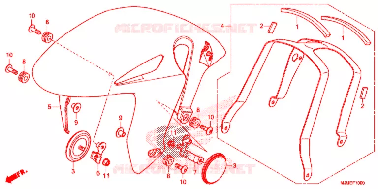 GARDE BOUE AVANT Honda MOTO 800 CROSSRUNNER 2015  VFR800XF