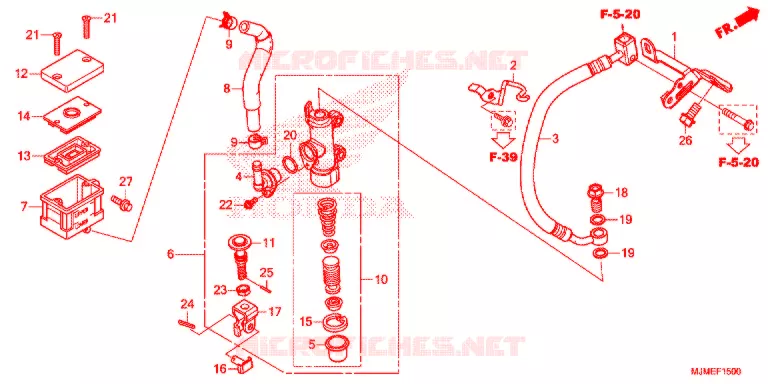MAITRE CYLINDRE DE FREIN ARRIERE Honda MOTO 800 CROSSRUNNER 2017  VFR800XF