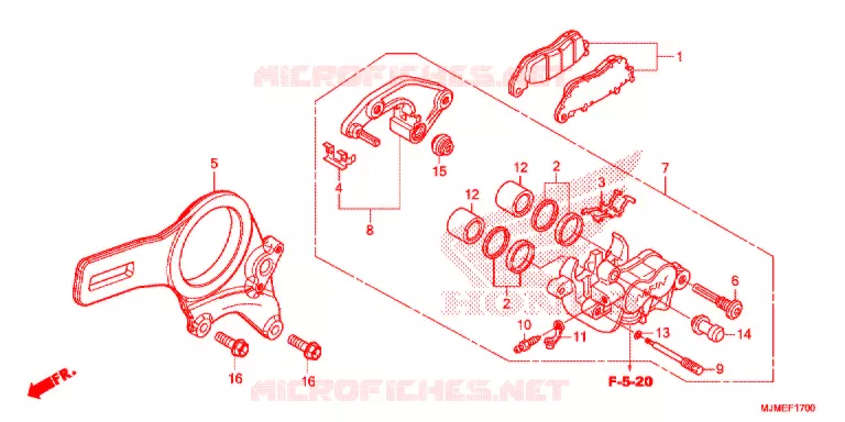 ETRIER DE FREIN ARRIERE Honda MOTO 800 CROSSRUNNER 2015  VFR800XF