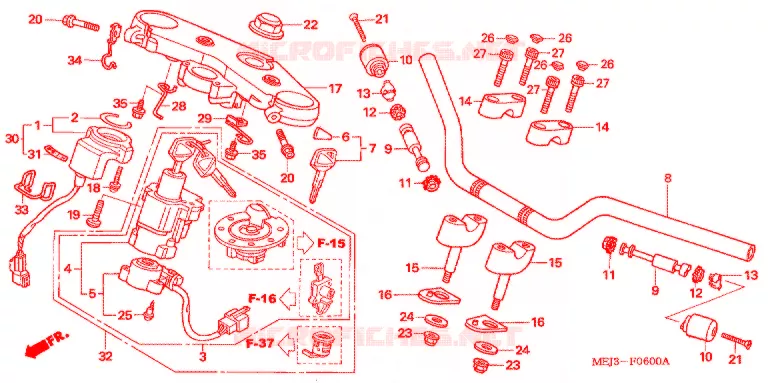 GUIDON - TE DE FOURCHE Honda MOTO 1300 CB 2005  CB13005
