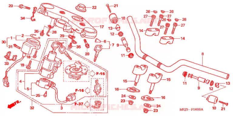 GUIDON - TE DE FOURCHE Honda MOTO 1300 CB 2006  CB13005