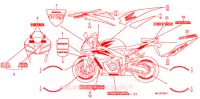 AUTOCOLLANTS (4) pour Honda CBR 600 RR de 2008