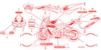 AUTOCOLLANTS (4) pour Honda CBR 600 RR de 2008