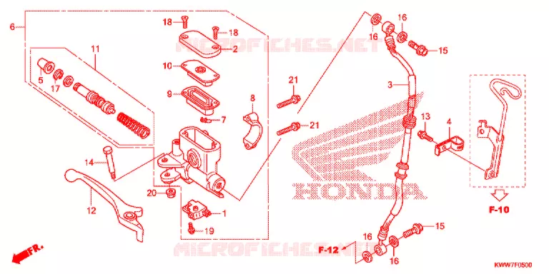 MAITRE CYLINDRE DE FREIN AVANT Honda MOTO 110 WAVE 2012  AFS1102SHC