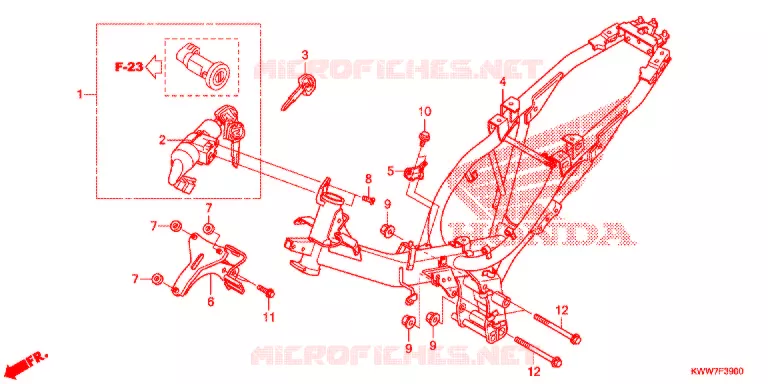 CADRE Honda MOTO 110 WAVE 2012  AFS1102SHC