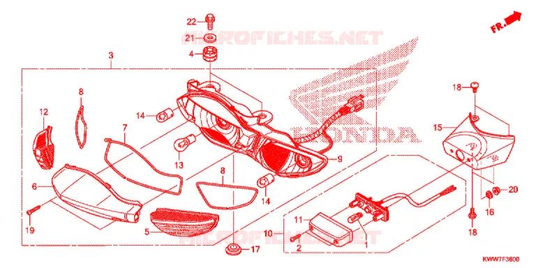 FEUX ARRIERE Honda MOTO 110 WAVE 2013  AFS1102SHC