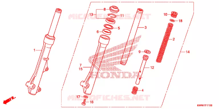 FOURCHE Honda MOTO 110 WAVE 2012  AFS1102SHC