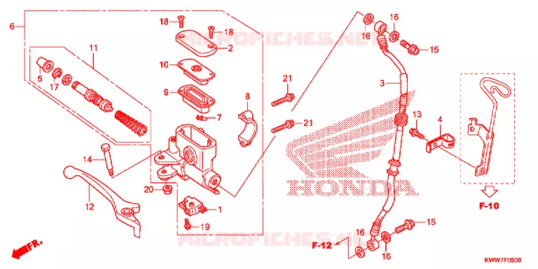 MAITRE CYLINDRE DE FREIN AVANT Honda MOTO 110 WAVE 2013  AFS1102SHC