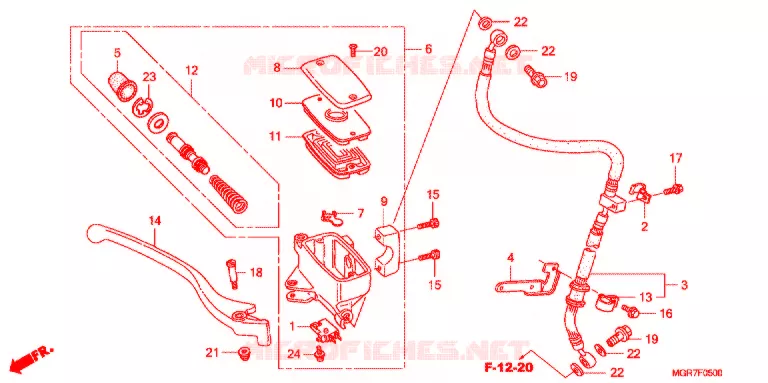 MAITRE CYLINDRE DE FREIN AVANT Honda MOTO 750 VT 2011  VT750SB