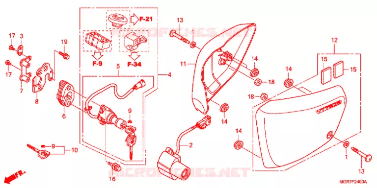 COUVERCLES LATERAUX Honda MOTO 750 VT 2011  VT750SB