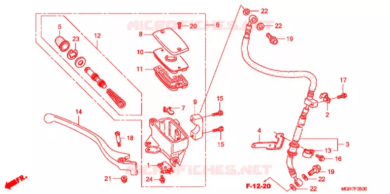 MAITRE CYLINDRE DE FREIN AVANT Honda MOTO 750 VT 2011  VT750SB